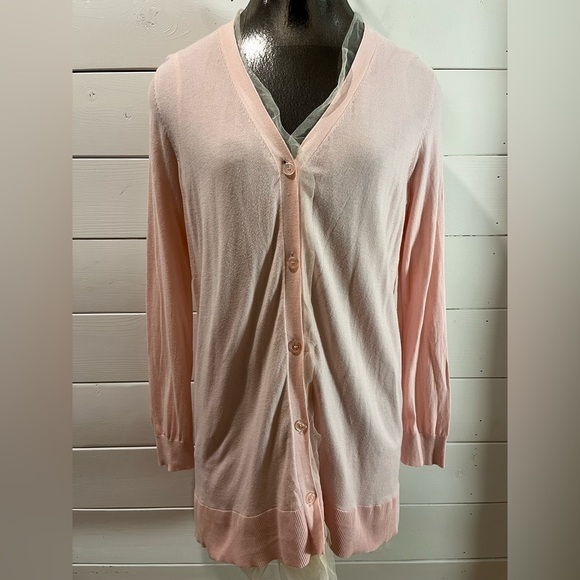TWINSET baby pink cardigan  with tulle hem  size M - Picture 9 of 14